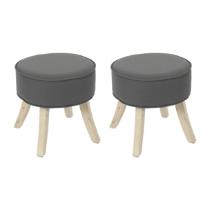 Tabouret Romeo Gris - Lot De 2