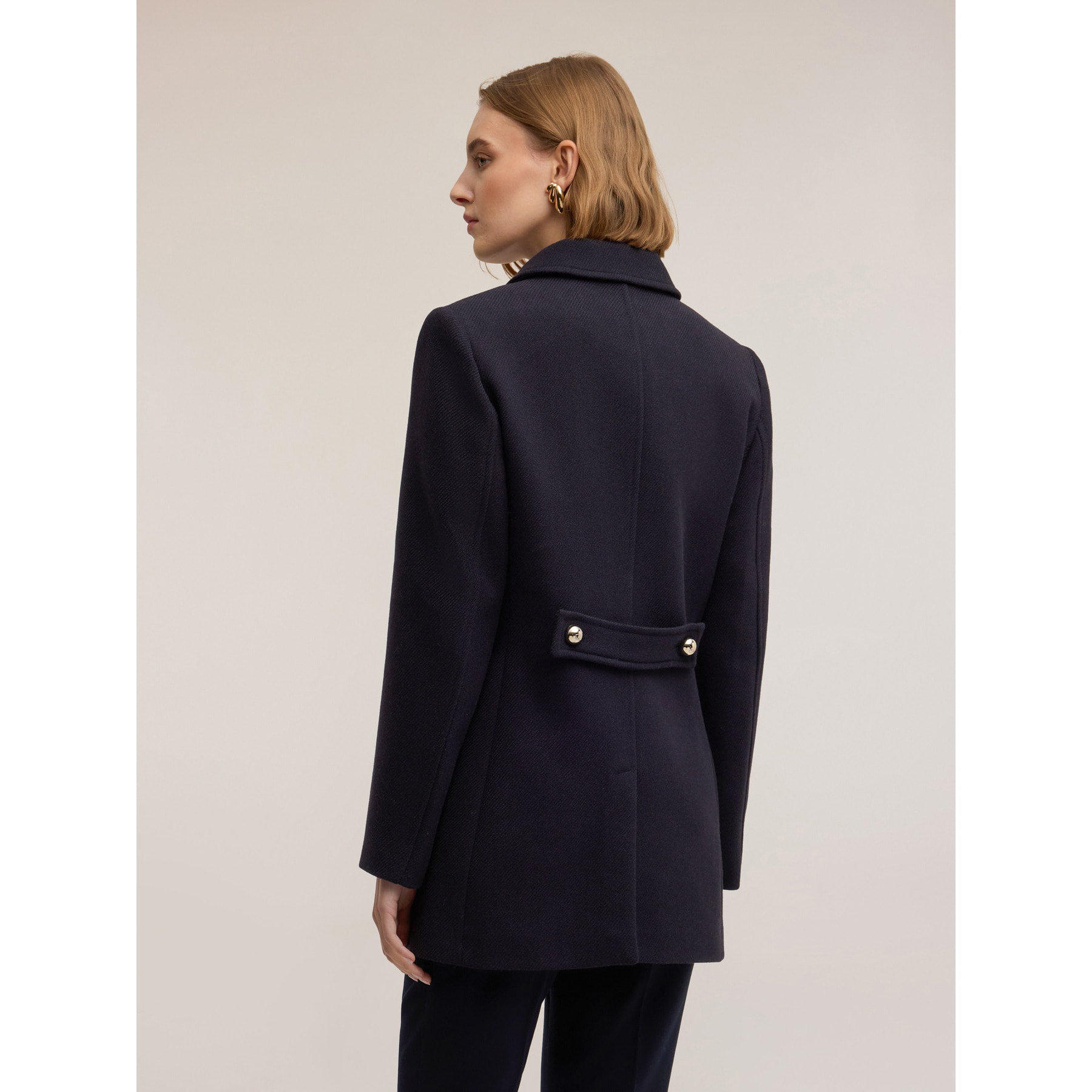 Motivi - Cappotto doppiopetto in panno - Blu