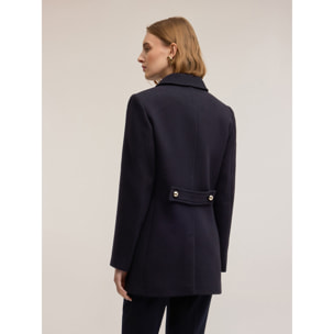 Motivi - Cappotto doppiopetto in panno - Blu