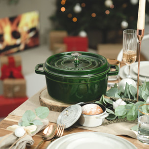 Cocotte 24 cm, Rond(e), Basilic, Fonte