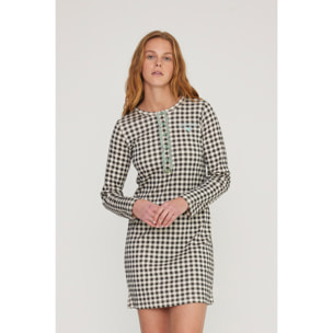 Camicia da notte donna maybe in caldo cotone con bottoni Noidinotte