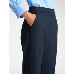 Elena Mirò - Pantalones anchos con puños - Azul