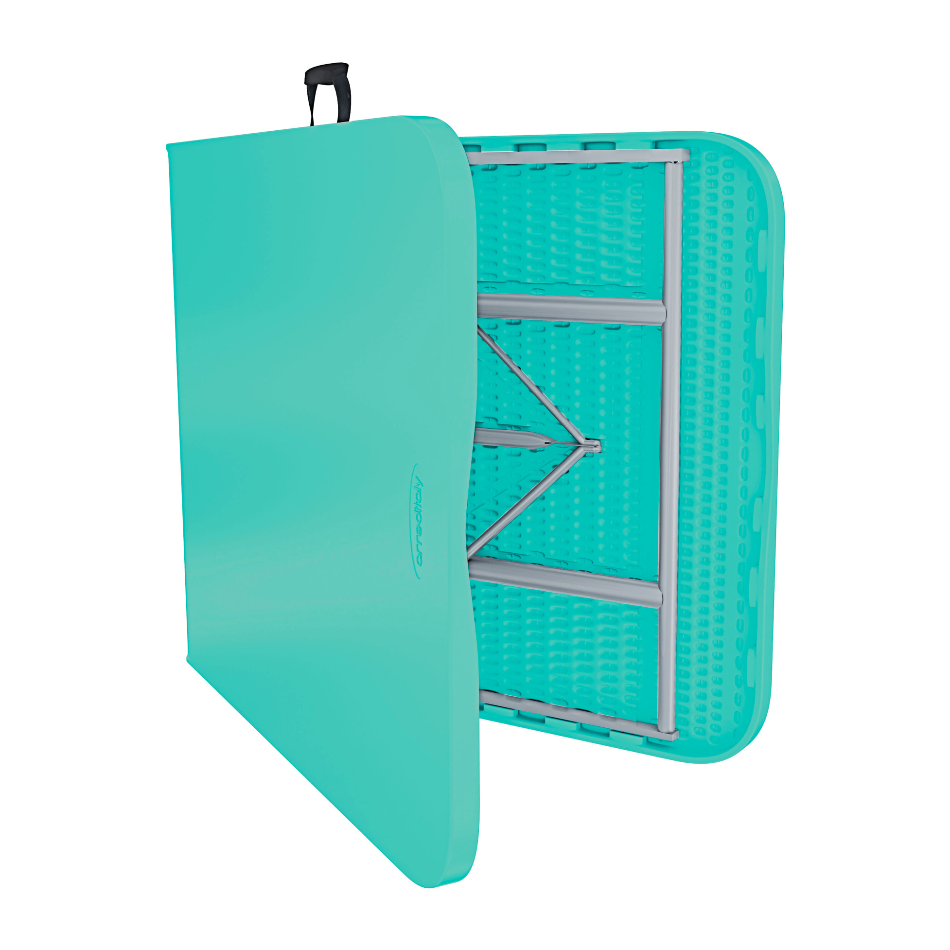 Tavolo Tavolino Pieghevole In Dura Resina Set Birreria Facile Trasporto Con Maniglie Per Giardino Campeggio Terrazzo Fiere 180x74x74 cm Verde Tiffany