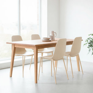 Set 4 Sedie Moderne Con Schienale Ergonomico In Polipropilene E Gambe In Metallo Cucina Sala Da Pranzo Soggiorno Ufficio 87 x 53 x 49 Cm Beige