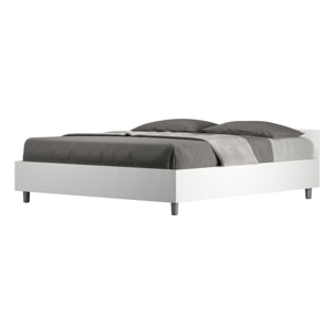 Letto matrimoniale con rete 160x190 bianco frassino Nuamo