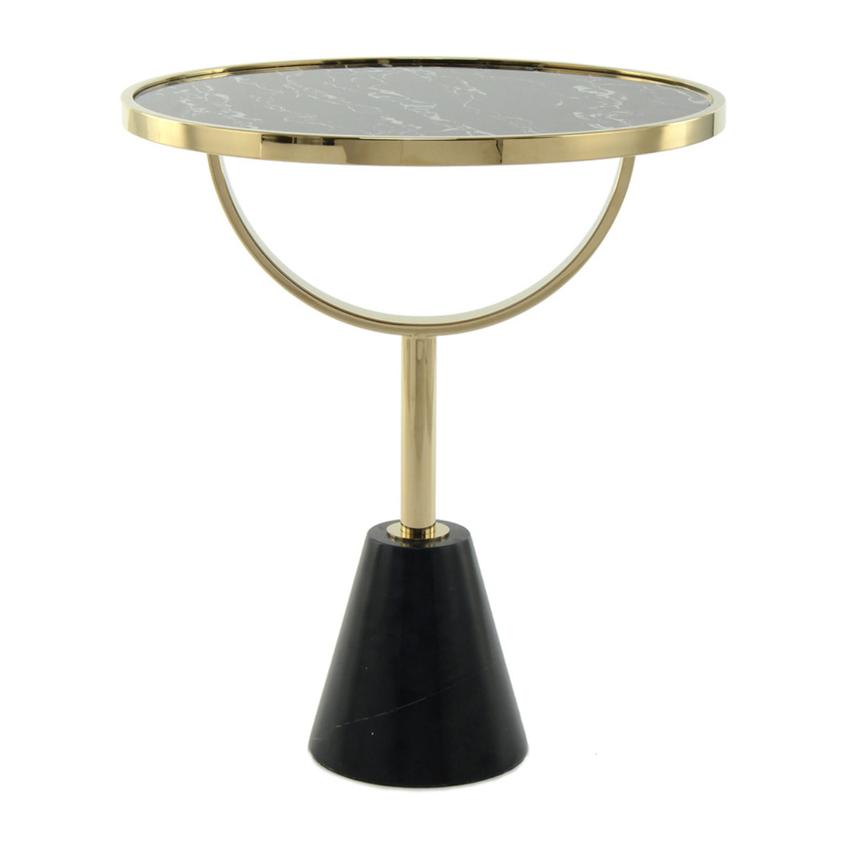 Tavolino da salotto Oscar 100 in marmo nero e vetro
