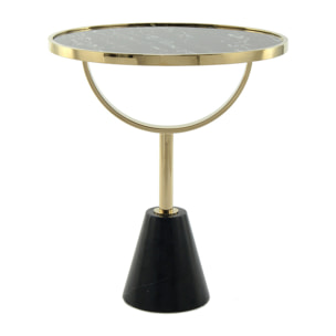 Tavolino da salotto Oscar 100 in marmo nero e vetro