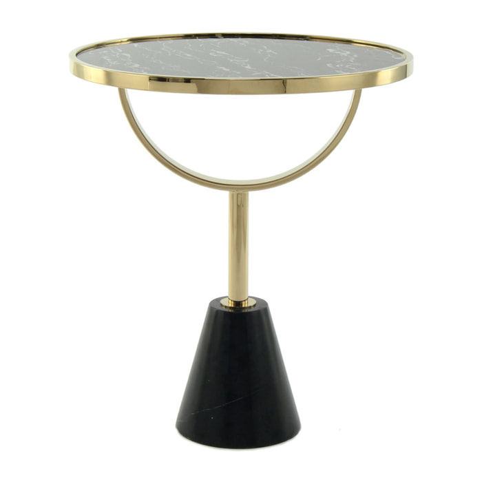 Tavolino da salotto Oscar 100 in marmo nero e vetro