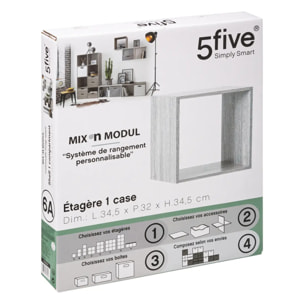 Étagère 1 case "Mix N' Modul" effet chêne gris