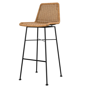 Lot de 2 chaises de bar 76 cm en résine tressée marron - Mandya
