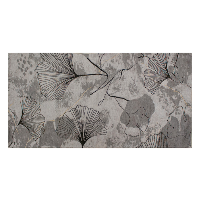 TAPPETO ARREDO DIS. GINKO GRIGIO PERLA MIS. 115X175 CM CON ANTISCIVOLO