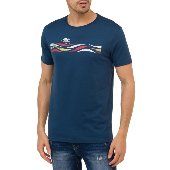 T-shirt in cotone 150 gr Twister Hot Buttered Blu Indigo.