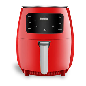 Freidora de aire 6L, 1400W. Panel táctil, programas de cocinado y modos manuales, rejilla antiadherente.