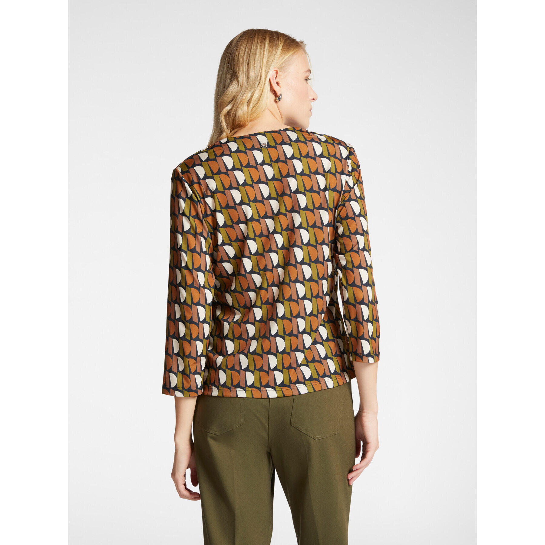 Elena Mirò - Camiseta estampada - Verde militare