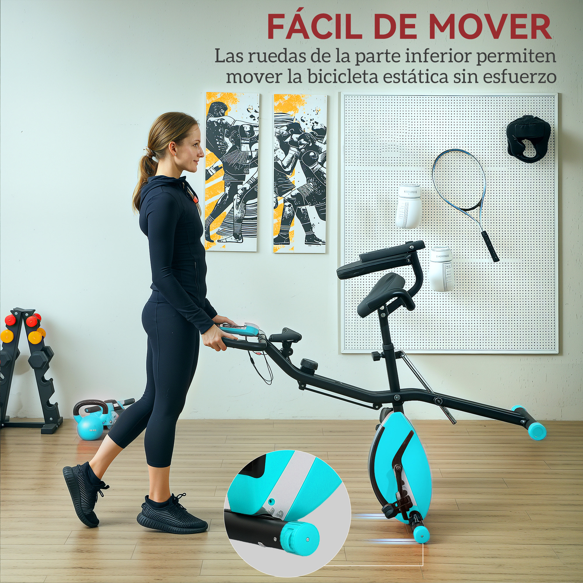 Bicicleta Estática Plegable con Respaldo Bici Estática Silenciosa con 8 Niveles de Resistencia Magnética Sillín Regulable Volante Pantalla LCD Pulsómetro y Banda Carga 110 kg Verde
