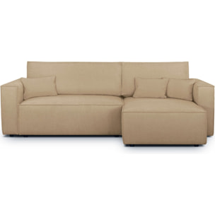 Canapé d'angle convertible 4 places en tissu chenille - LIVIA