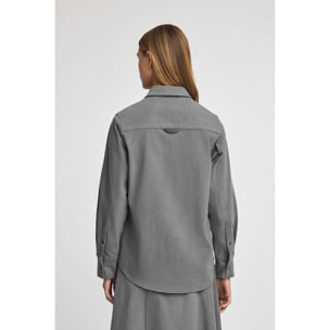 Camisa vaquera gris de corte relajado