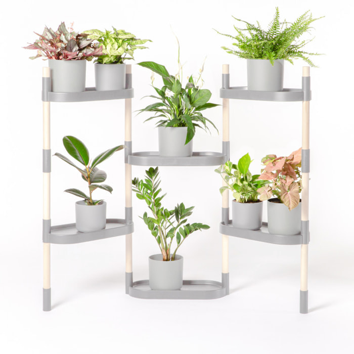 Estantería para plantas modular y personalizable ; color blanco; 6 bandejas