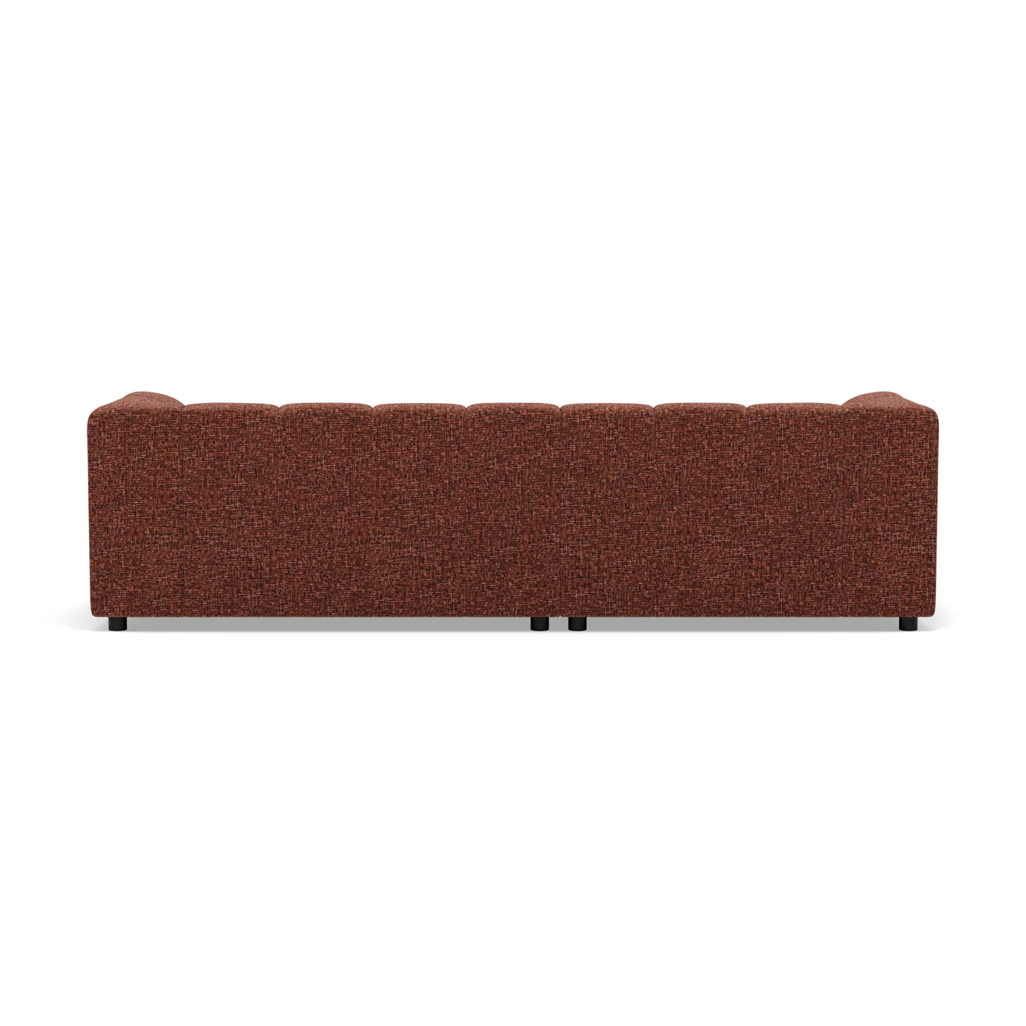 Curtis - canapé d'angle gauche 4 places avec accoudoir en tissu texturé - Terracotta