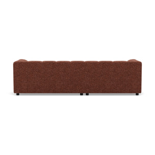 Curtis - canapé d'angle gauche 4 places avec accoudoir en tissu texturé - Terracotta