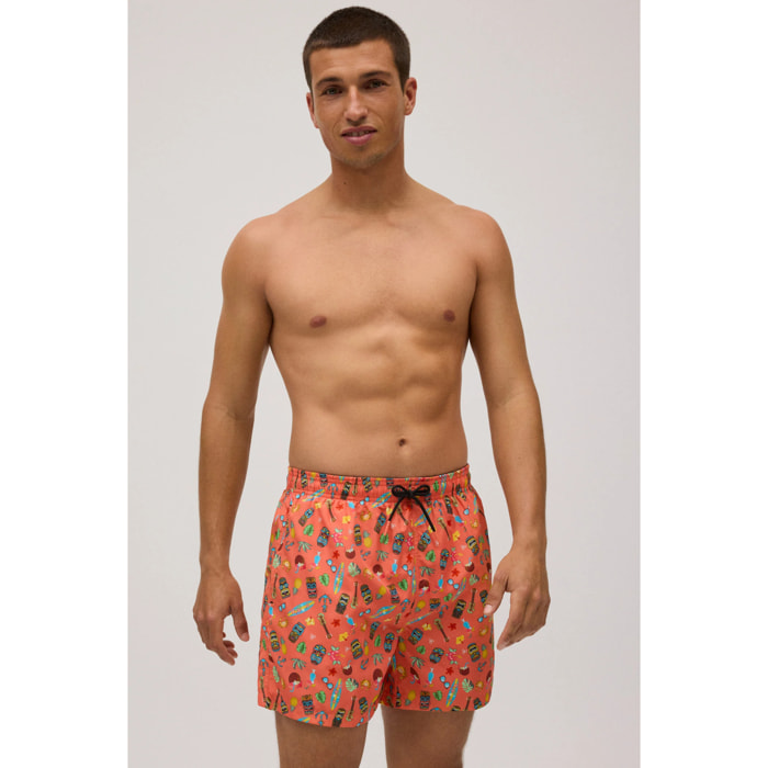 Costume da bagno medio chiaro con stampa hawaii