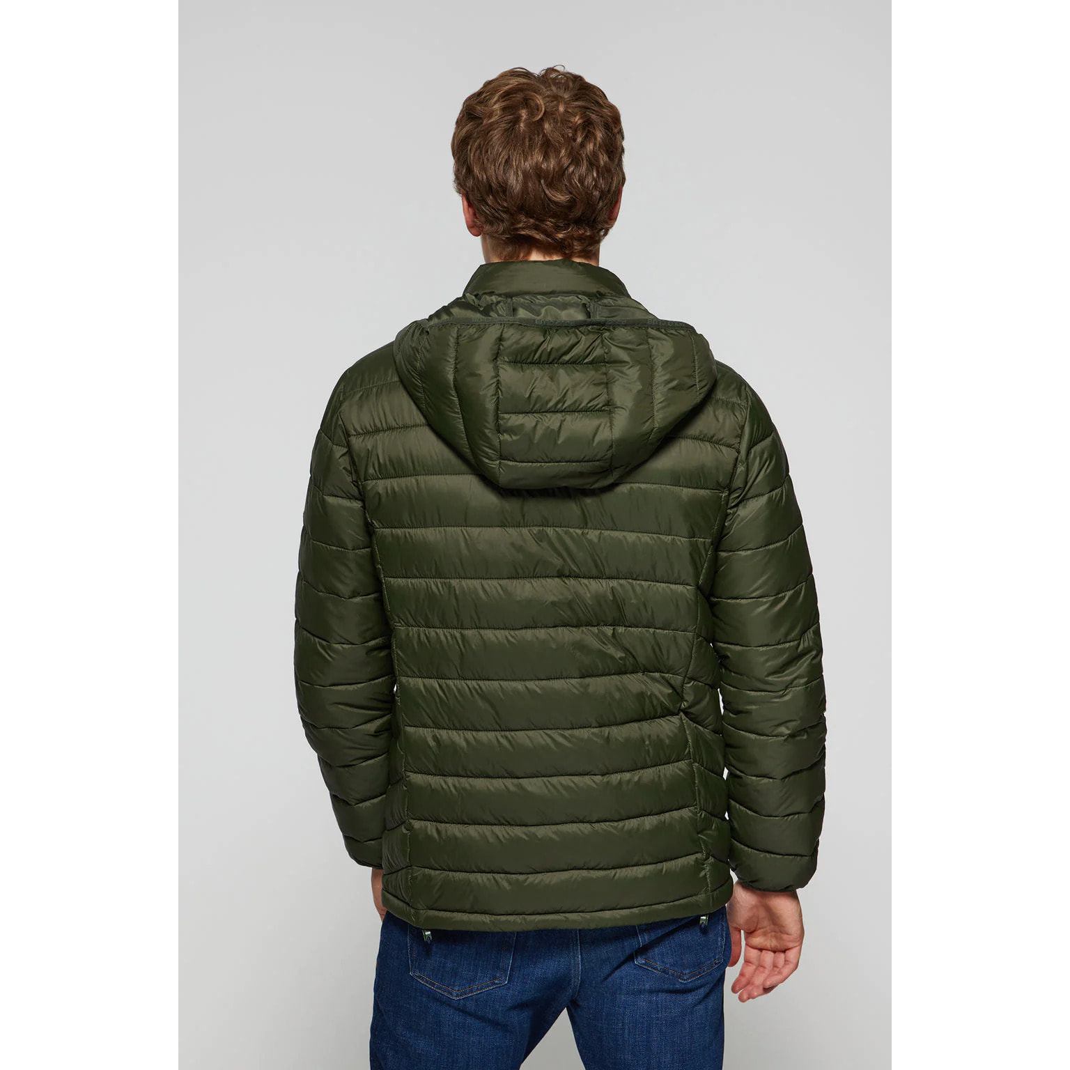 Chaqueta Charles ultralight verde con capucha y logotipo Polo Club