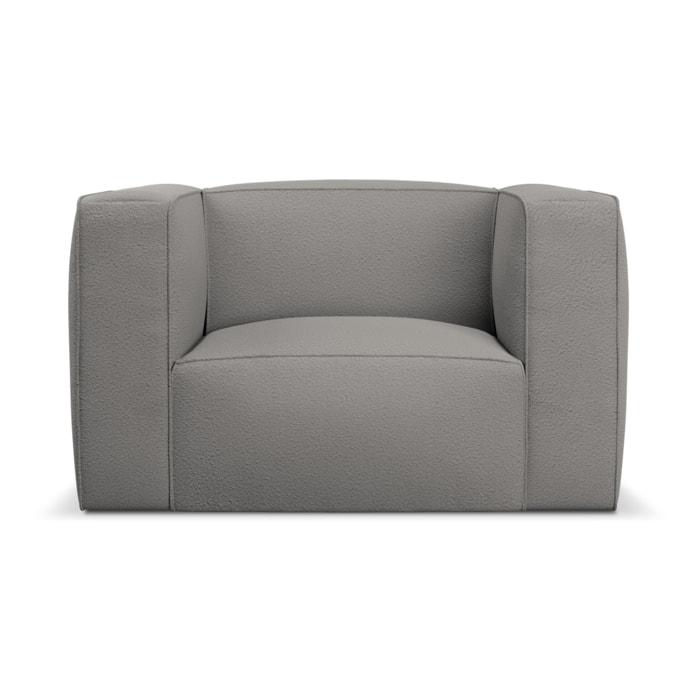 Fauteuil "Muse" bouclé gris