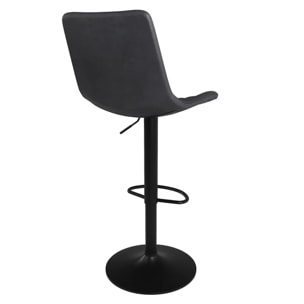 Lot de 2 chaises de bar réglables 62,5/83 cm gris foncé - Killi