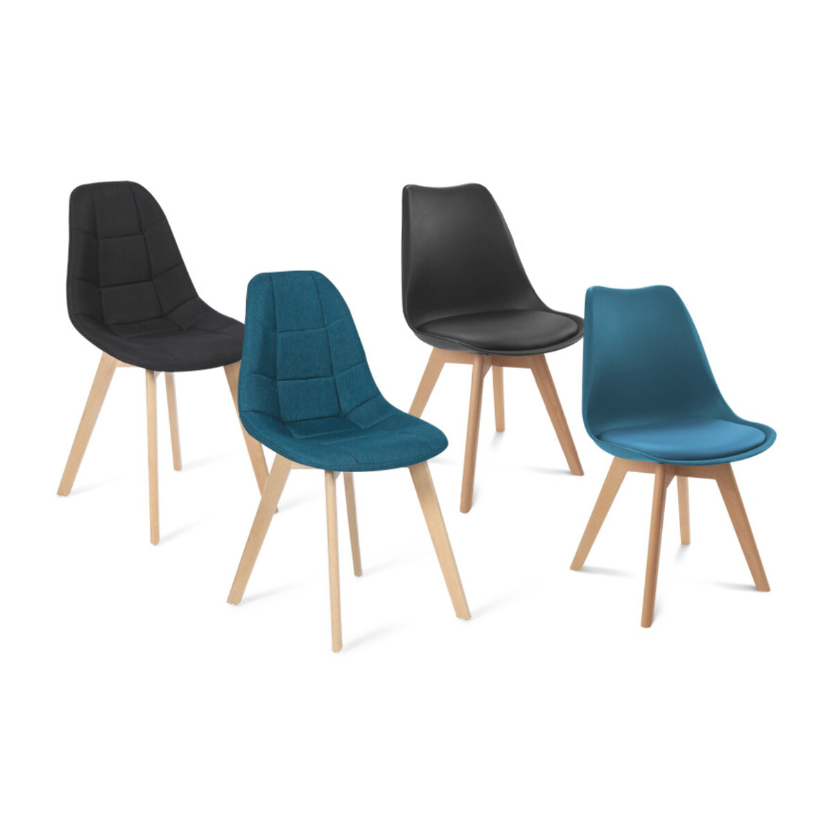 Chaises Suedia + Gabriella - Bleu - noir