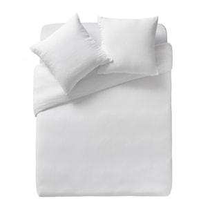Housse de couette unie en gaze de coton, TENDRESSE, Blanc