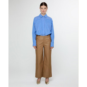 Pantaloni culotte cerati con orlo