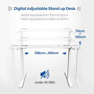 FrankyStar - Stand Up Desk scrivania elettrica con tecnologia dual motor, con regolazione digitale.