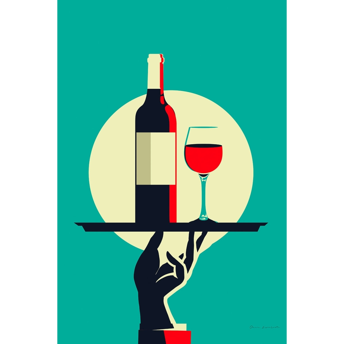 Tableau cuisine verre de vin à la Française Toile imprimée