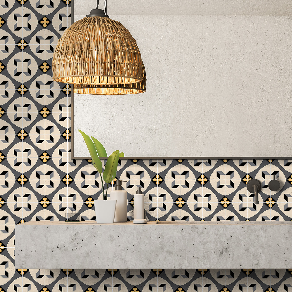 Stickers muraux - Sticker Mural Carrelage adhésif Cuisine Salle de Bain - 24 STICKERS CARRELAGES AZULEJOS RADINON