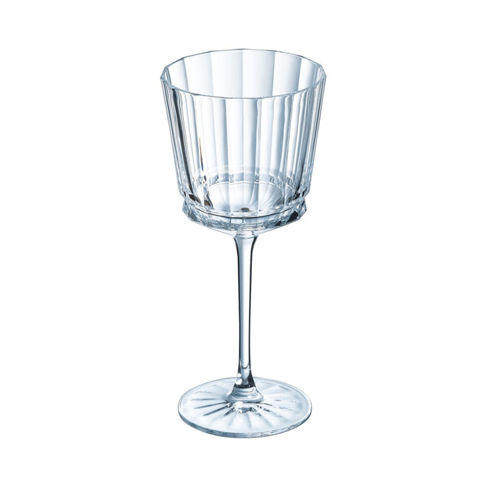 4 verres à pied 35cl Macassar - Cristal d'Arques - Verre ultra transparent au design vintage