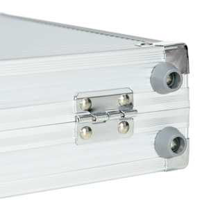 Juego de Póker Profesional, Maletín de Póker de Aluminio con 500 Fichas de 11,5 g, 2 Barajas de Cartas, 5 Dados, Tapete y Botón de Crupier, para 9-10 Jugadores con Cerradura, Plateado