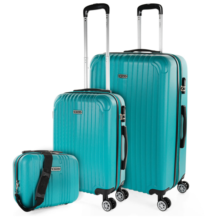 Juego De Maletas Rígidas Abs Itaca Sevron Verde Menta