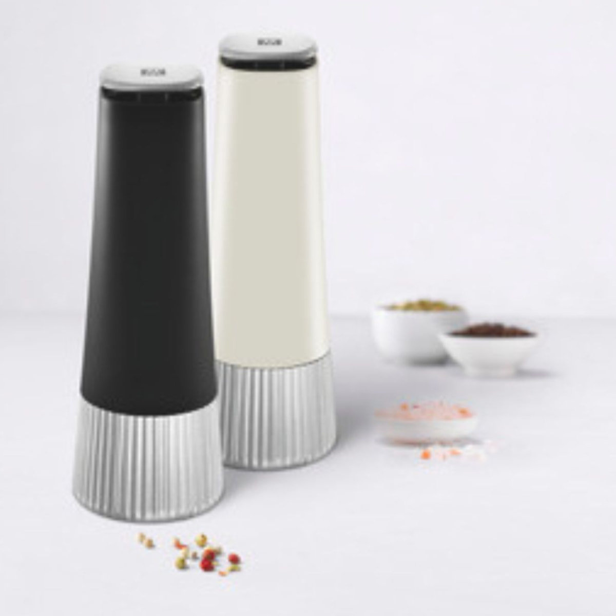Set de moulin à épices 2 pcs Ivoire-Noir