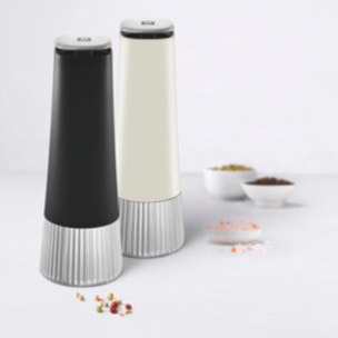 Set de moulin à épices 2 pcs Ivoire-Noir