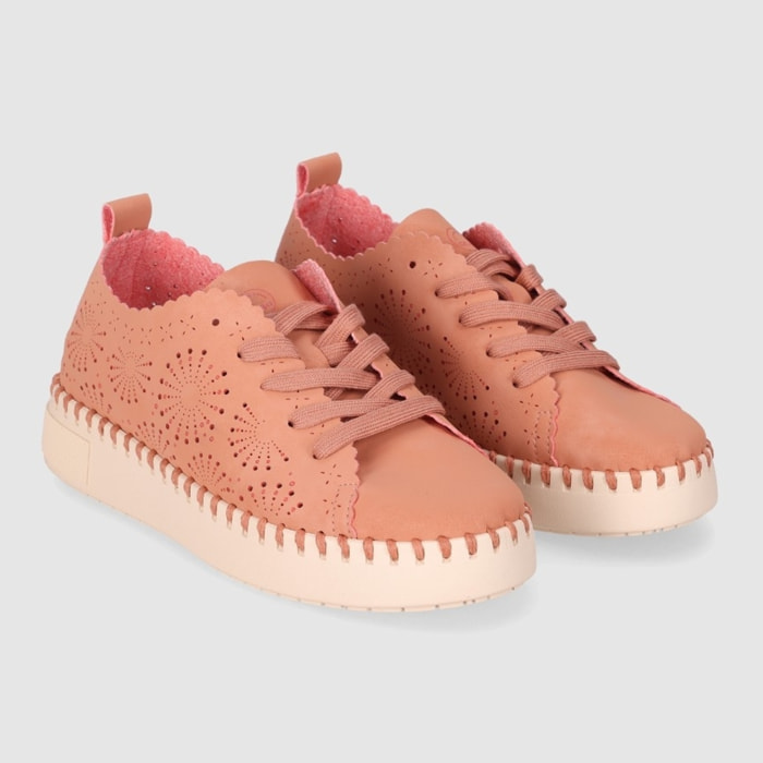 Zapatos de Tejido - Naranja - Tacón: Bajo