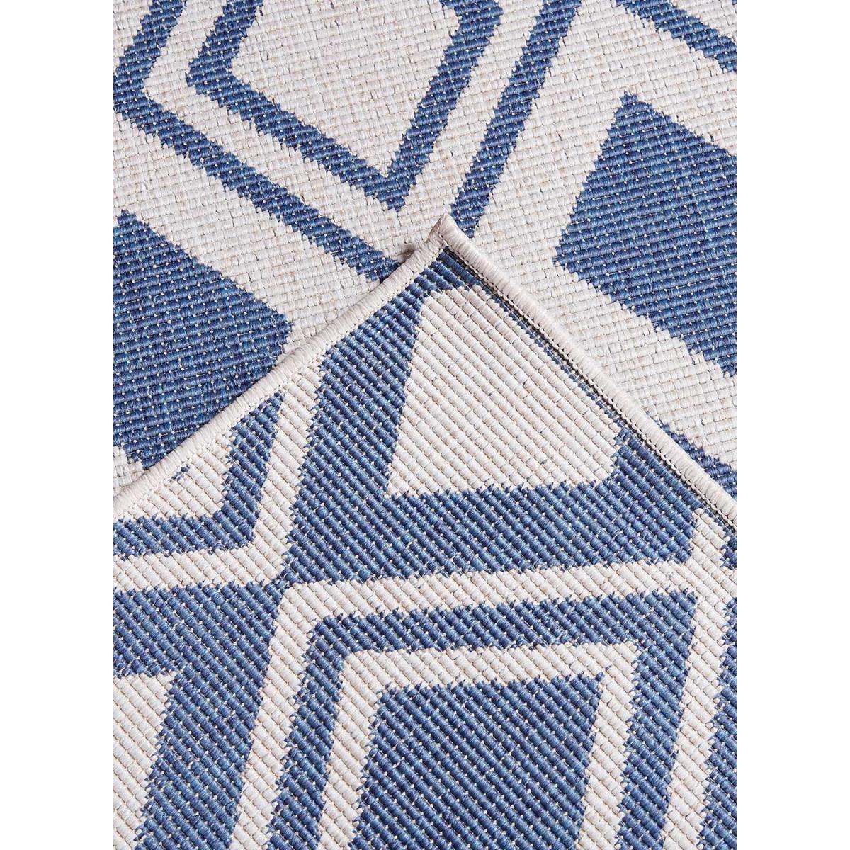 Tapis d'extérieur Reversible Kuci bleu et blanc