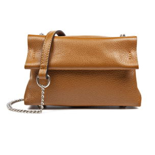 Aielli Borsa a tracolla da donna. Pelle autentica finitura dollaro.