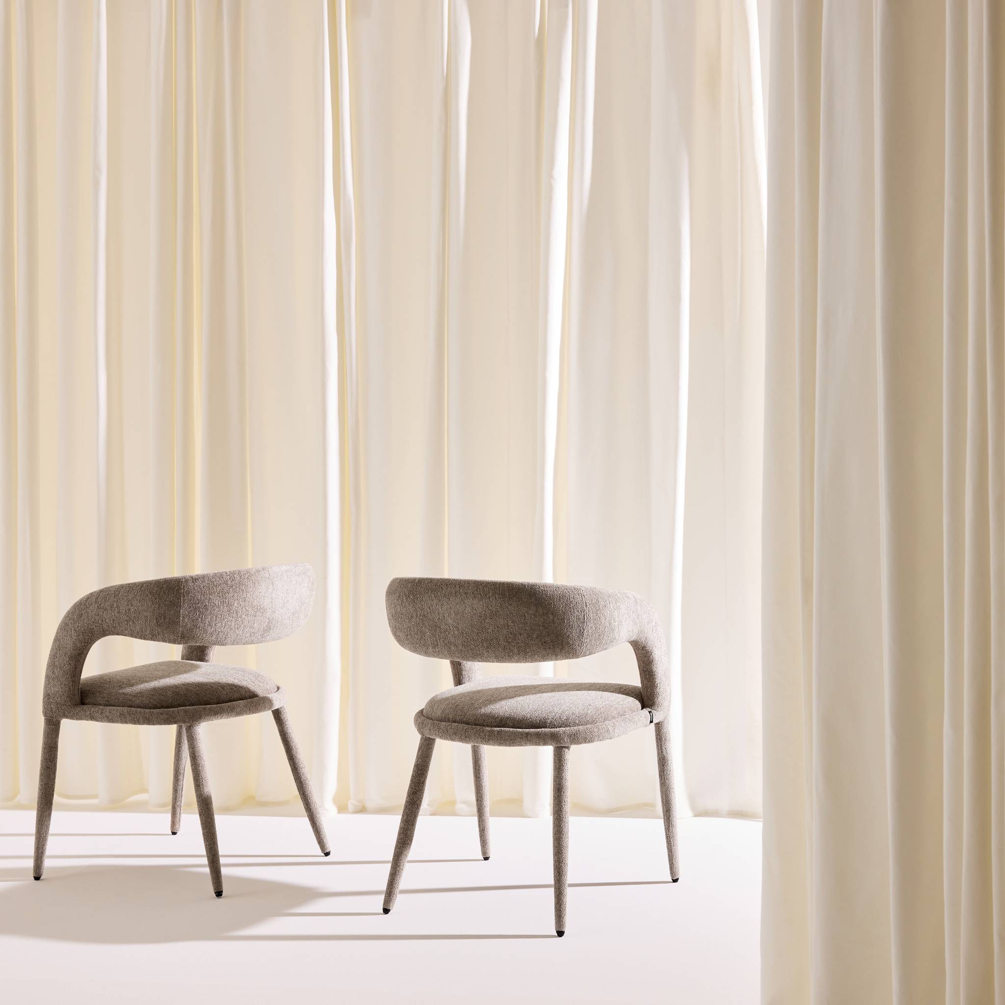 Fauteuil contemporain tissu (lot de 2) ALESSIA