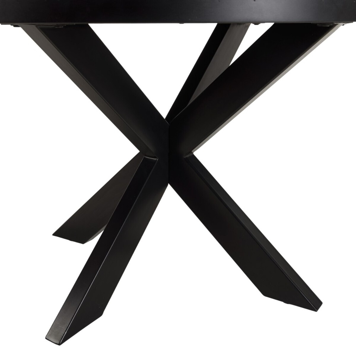 BASILE - Table à manger 120x120 effet pierre couleur marron