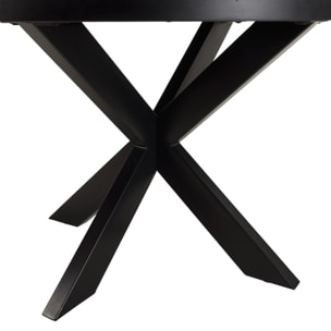 BASILE - Table à manger 120x120 effet pierre couleur marron