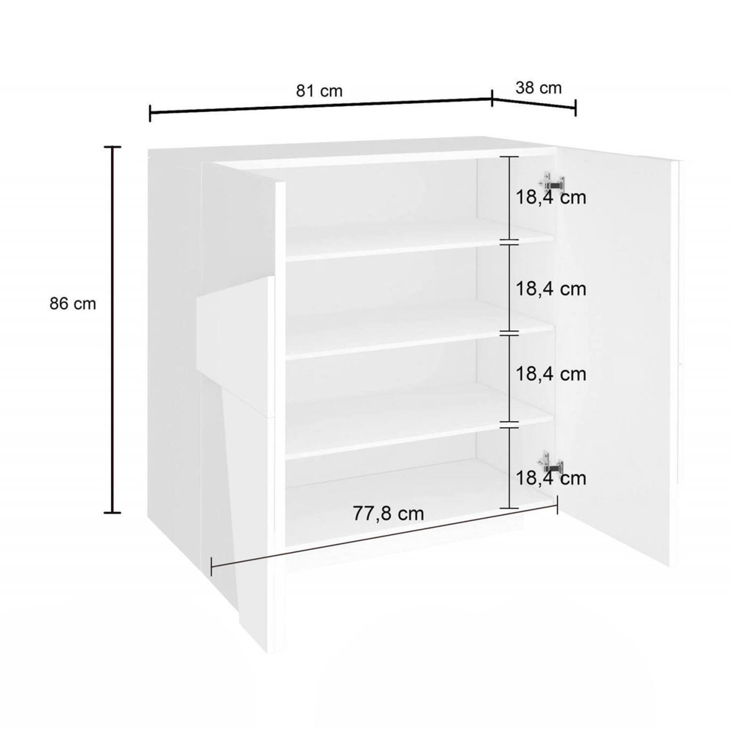 Scarpiera moderna, Made in Italy, a 2 ante, Portascarpe da ingresso, Mobile multiuso, cm 81x38h86, colore Grigio Cenere con dettaglio