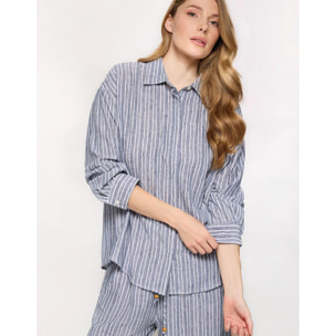 Blusa Manga Larga Azul - Bitania