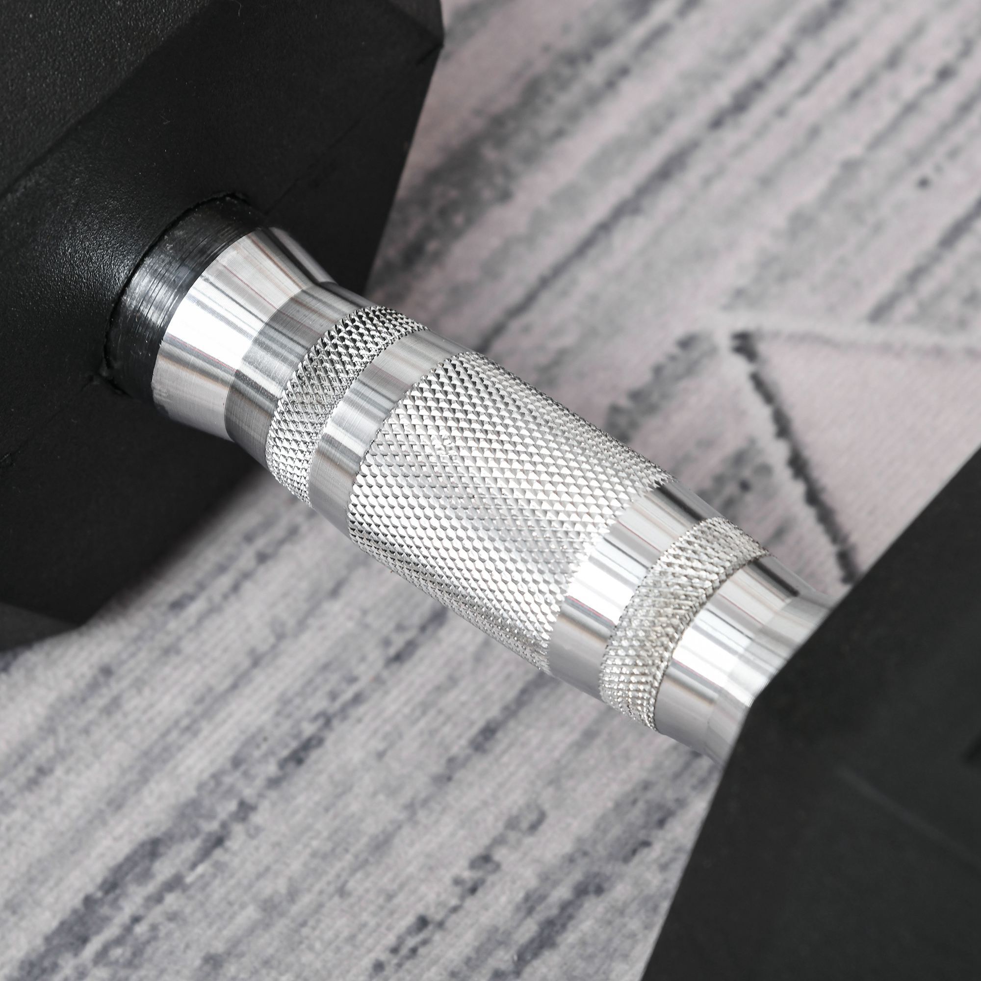 Mancuerna Hexagonal 20 kg de Hierro Fundido, Pesas de Metal Recubiertas de Goma, con Mango Moleteado, para Entrenamiento en Casa, Gimnasio, y Oficina, Negro y Plata