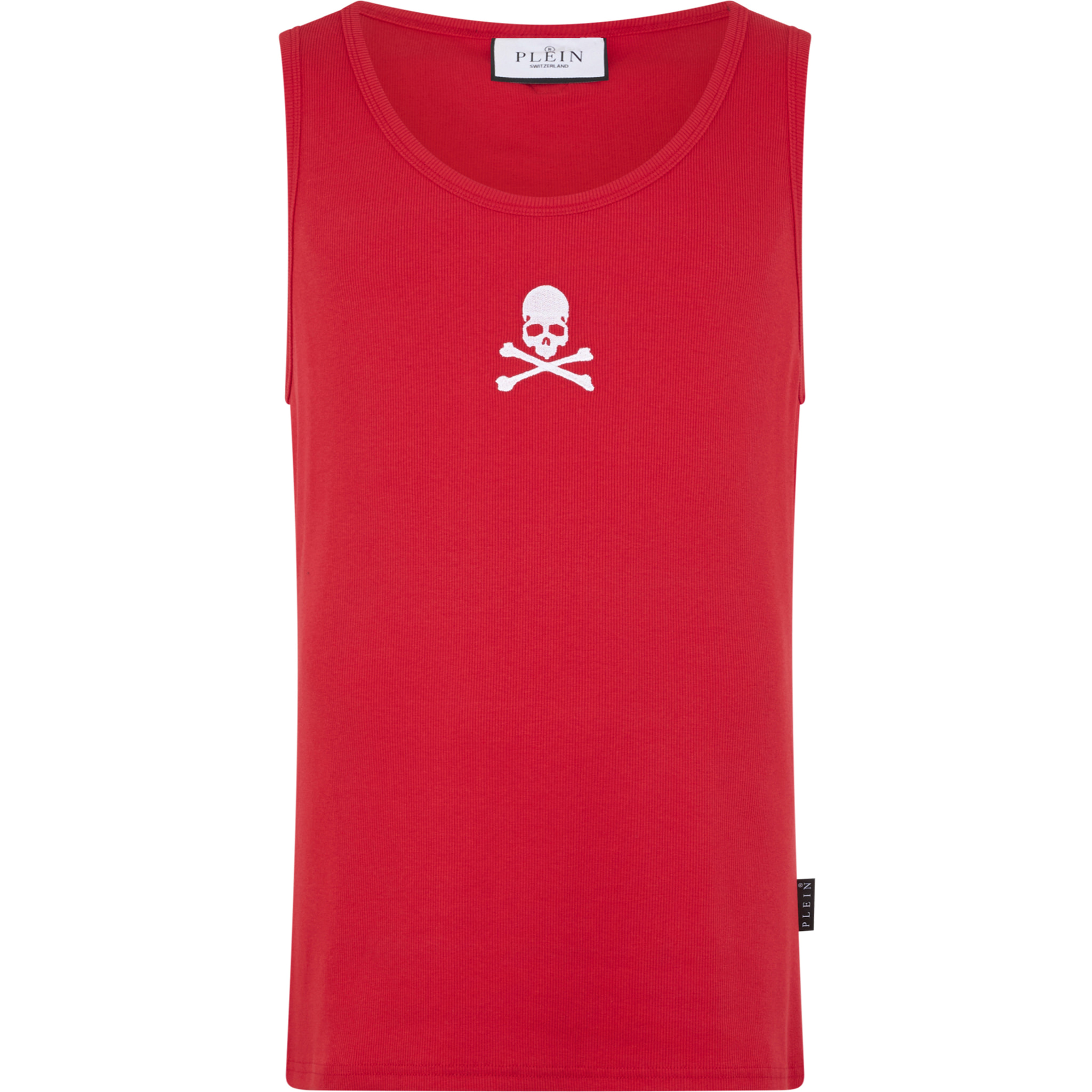 PHILIPP PLEIN Cotton Tank Top Skull & Bones