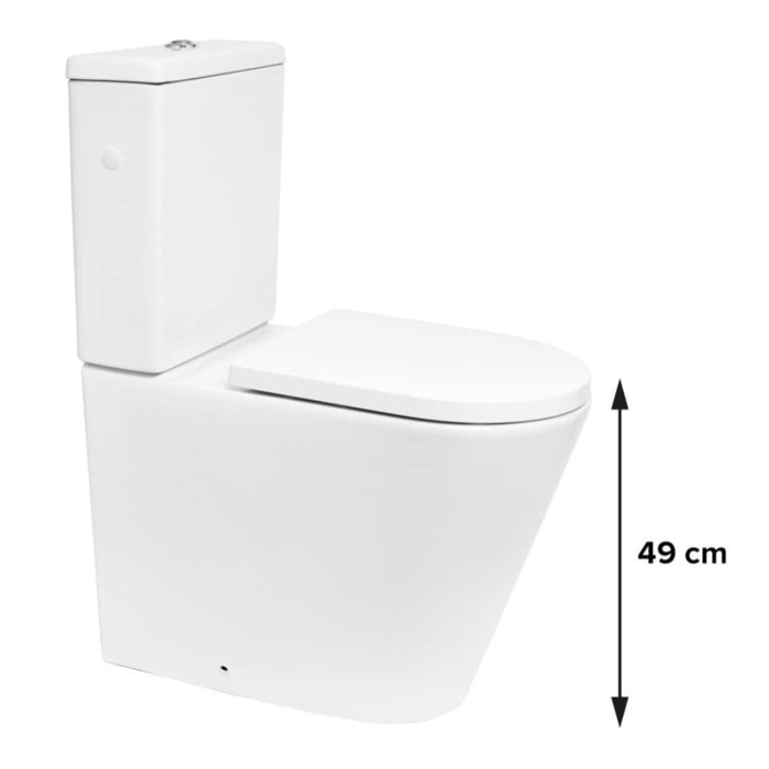 Brevis Combi WC à poser sans bride en céramique avec abattant SoftClose, blanc (SATBRE32)